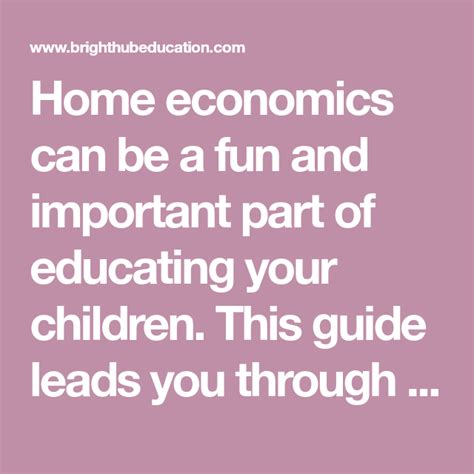 Home Economics Can Be A Fun And Important Part Of Educating Your