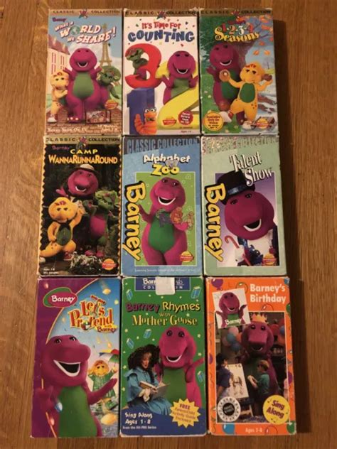Barney Vhs Video Tapes Lot Of Sing Along Musical Pretend Abc Counting Birthday Picclick