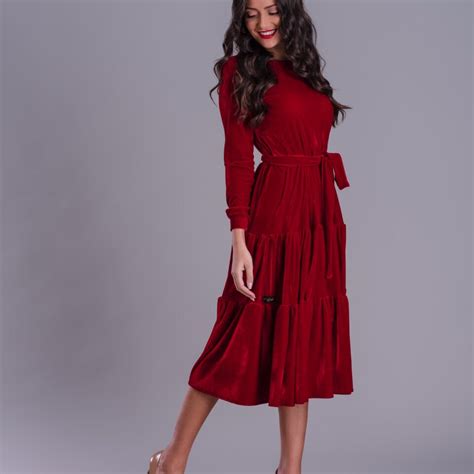Velvet Dress Marisol Red Anita Pokrivač Design