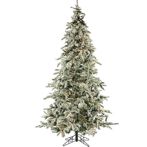 Fraser Hill Farm 9 Foot Pre Lit Clear Led Flocked Mountain Pine