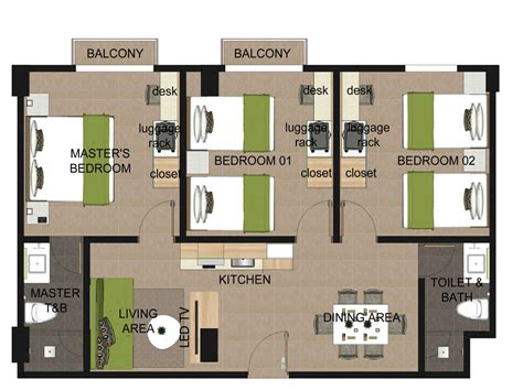 3 Bedroom Apartmenthouse Plans