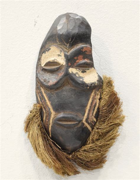 Mask African Lega Passport Mask Congo Raffia Wood Ceremonial Travel