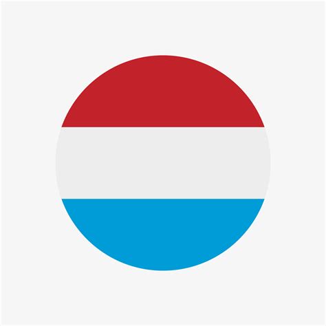 Icono De Vector De Bandera Luxemburguesa Redonda Aislado Sobre Fondo