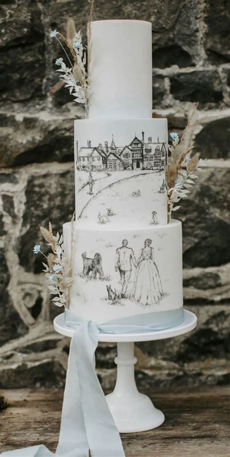 Beautiful Wedding Cake Trends Hand Painted Cake