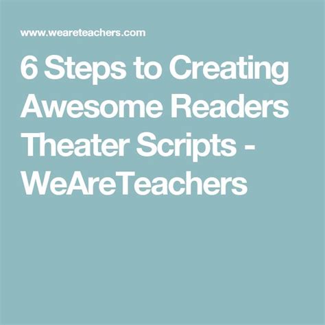 6 Steps To Creating Awesome Readers Theater Scripts We Are Teachers
