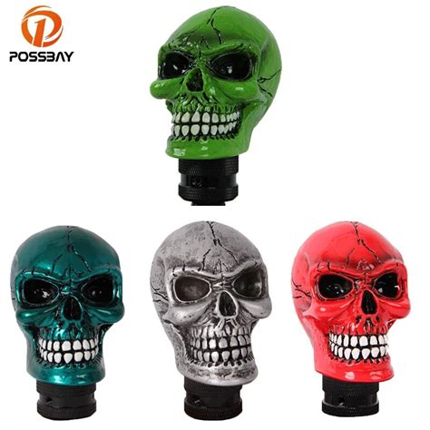 Buy Possbay Universal Gear Stick Shift Lever Knob Wicked Carved Skull Head Gear