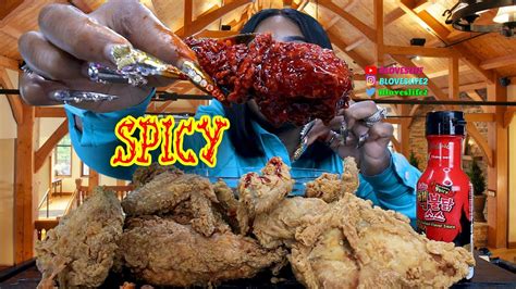2x Spicy Popeyes Chicken Crispy Deliciousness Mukbang By Bloveslife Youtube