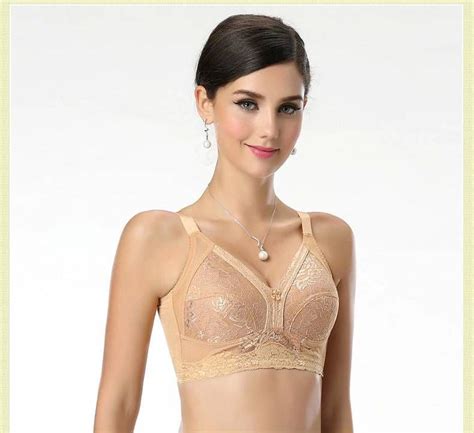 Full Cup Big Size Wire Free Push Up Bras For Women Thin Lace Adjustment Bra Plus Size 34 36 38
