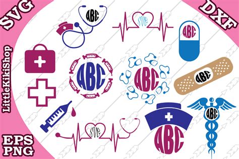 Download Nurse Svg, Nurse Monogram Svg, Stethoscope Svg,Nurse hat Svg