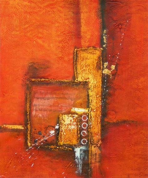peinture abstraite moderne orange tableau abstrait peint