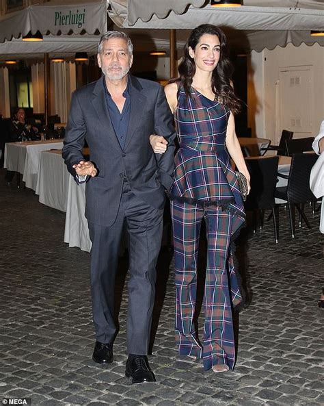 Amal Clooney Nails Her Date Night Look In Edgy Checked Peplum Top With