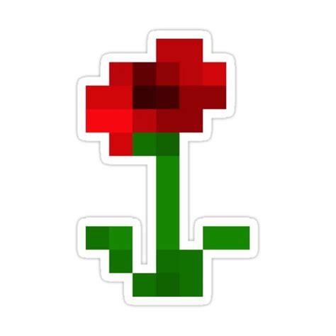 Minecraft Rose Sticker By Rue Bans In 2021 Minecraft Stickers