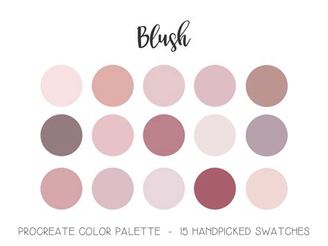 Blush Palette Procreate Color Palette Pink Cream Mauve Etsy Color