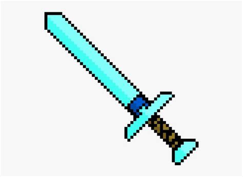 Minecraft Diamond Sword Easy And Cute Pixel Art Png Image