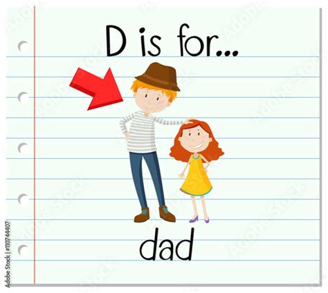 Flashcard Letter D Is For Dad Buy This Stock Vector And Explore