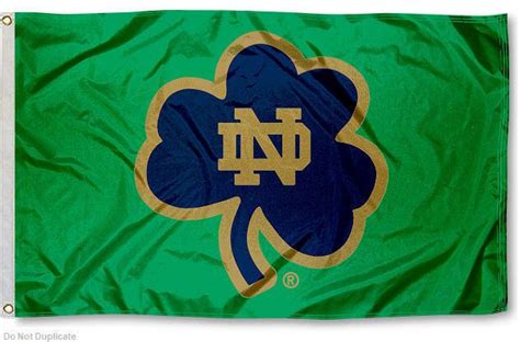Notre Dame Nd Shamrock Flag 848267012455 Ebay Fighting Irish Logo