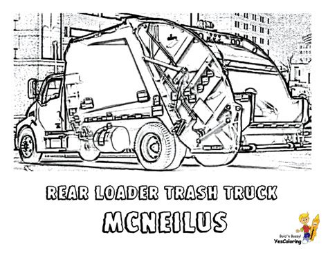 Clean up on front loaders, side loaders, rear loader trash truck. Grimy Garbage Truck Coloring Page | Free| Construction ...