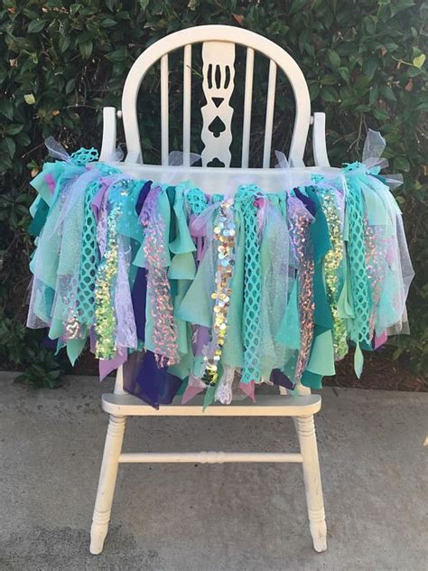 It needs to be long enough to wrap around the table and back rest of the high chair, plus about 14 inches (35.56 centimeters). Mermaid High Chair Banner Mermaid Highchair Banner Mermaid | Etsy | Mermaid theme birthday ...