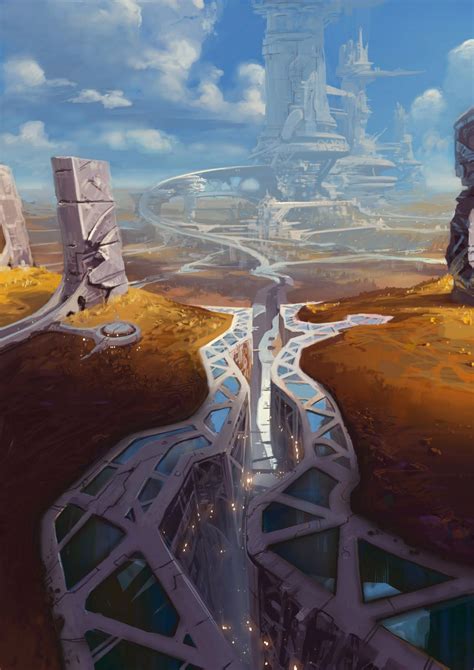 Ville Du Futur Sur Notre Planète Terre Ou Orbite Sci Fi Concept Art