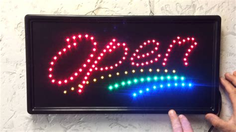 Led Open Sign Extra Bright Business Advertising Sign Youtube