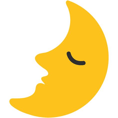 First Quarter Moon Face Emoji Clipart Free Download Transparent Png