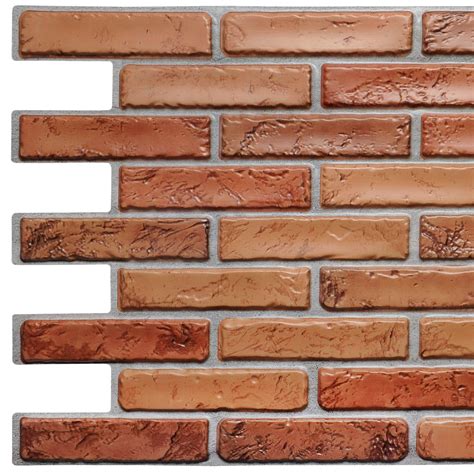Dundee Decos Dark Red Natural Faux Bricks Pvc 3d Wall Panel 32 Ft X