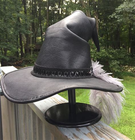 Wizard Hat Mage Hat Witch Hat Leather Hat Plume Wizard Costume