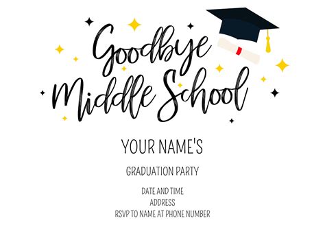 Custom Printable Middle School Graduation Invitation Etsy