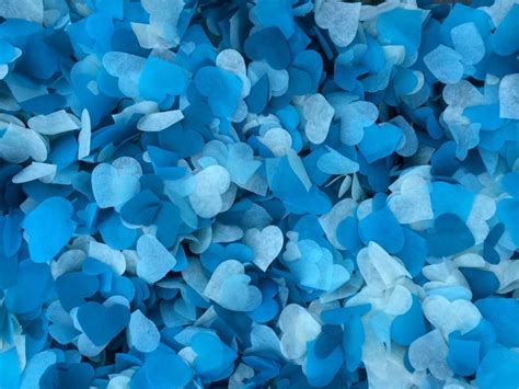 Blue Biodegradable Confetti Heart Light Turquoise And Dark