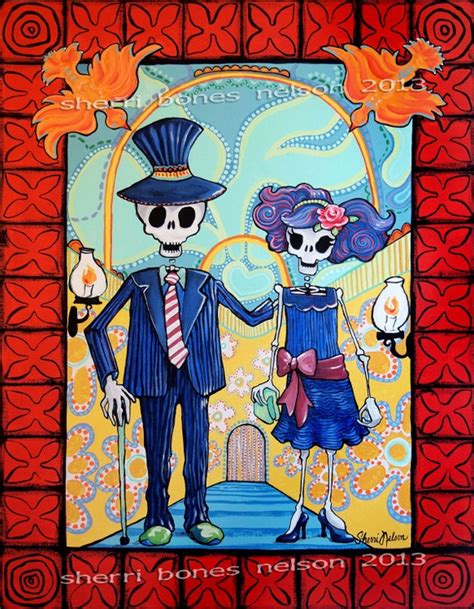 Day Of The Dead Bride And Groom Mexican Folk Art By Bonesnelson