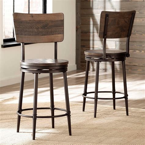 Hillsdale Bar Stools Swivel Counter Stool With Wood Back Mueller