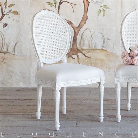 Though the chair frames frequently remain sturdy and intact, the cane doesn't always fare as well. Eloquence Louis Cane Dining Chair in Antique White | Kathy ...