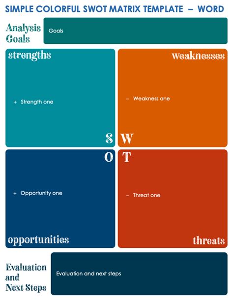 Free Microsoft Word Swot Analysis Templates Smartsheet