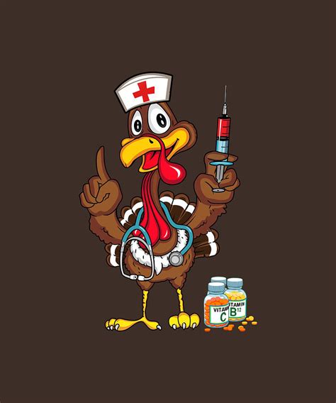 Turkey Nurse Funny Nursing Thanksgiving T Digital Art By Felix Pixels