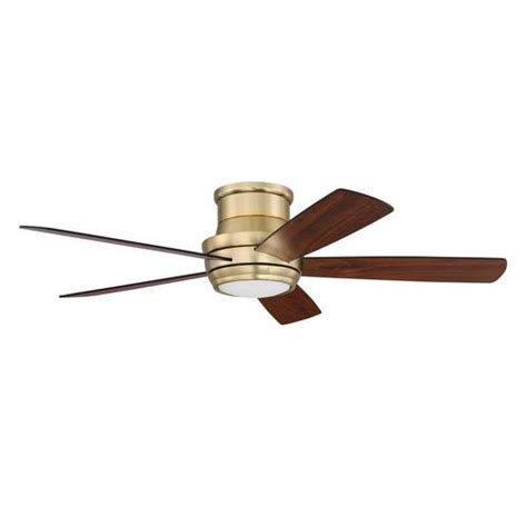 This 44 contemporary ceiling fan is offered in the aged pewter finish with light grey weathered oak blades, black finish with black blades, brushed steel or polished nickel finish with silver blades, and roman bronze or white finishes. Craftmade Tempo 52-in Satin Brass LED Indoor Flush Mount ...