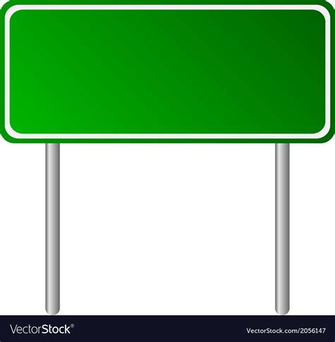 Blank Green Road Sign Royalty Free Vector Image
