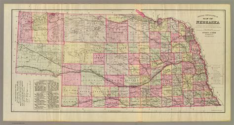 Official Topographical Map Of Nebraska Compiled From Government