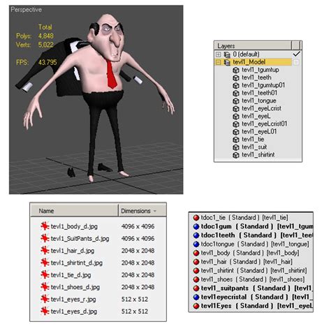Cartoon Evil Businessman 3d Model