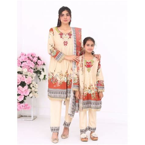 Mom And Daughter Matchy Styles Lawn Dress Ml 14153 Ladies From Mahir London Uk