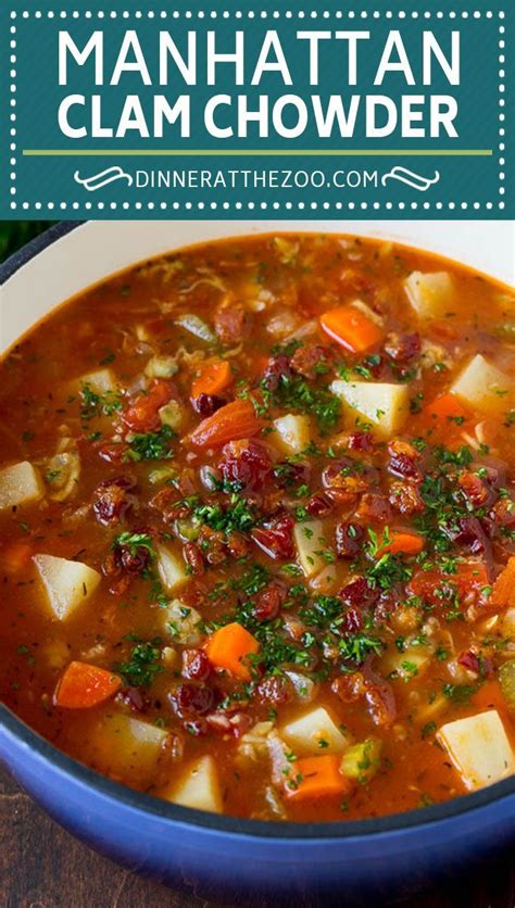 In fact, new england clam chowder was one of my favorite soups, right behind cream of mushroom. Manhattan clam chowder with bacon, potatoes and vegetables ...