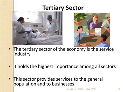 Tertiary activities are based on providing a service. Sectors Of Economy