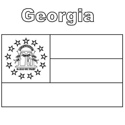 Georgia State Flag Coloring Page Color Luna Flag Coloring Pages