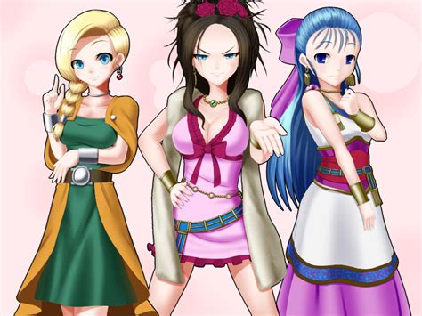 Akimichi Bianca Dq5 Deborah Dq5 Flora Dq5 Dragon Quest Dragon Quest V 3girls Belt
