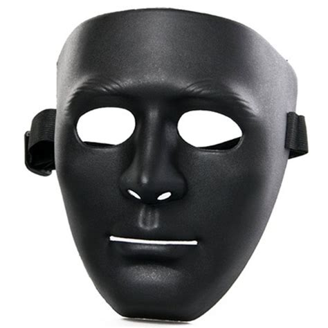 Budget Blank Plastic Mask Black Sweidas Party