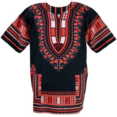 Black And Red African Dashiki Shirt Unisex Dashiki Shirt African