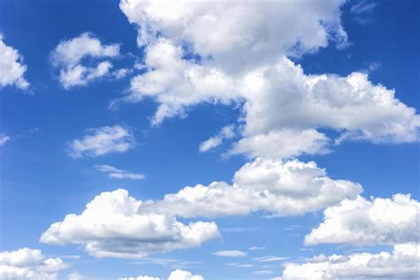 Clear Blue Sky With Plain White Cloud With Space For Text Background
