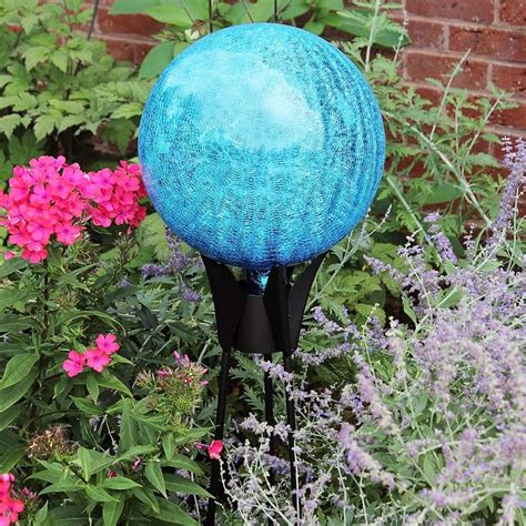 Achla Garden Gazing Globe Teal Crackle Quality Blown Glass Gazing