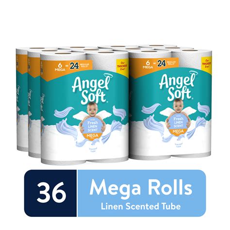 Angel Soft Toilet Paper Linen Scented Tube Mega Rolls Walmart Com Walmart Com