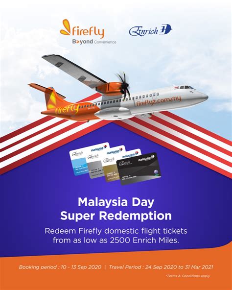 Top up to a maximum of 30% of the redemption with cash • enrich miles purchased in blocks of 500 miles at rm50 per block. Firefly x Enrich 'Malaysia Day Super Redemption ...