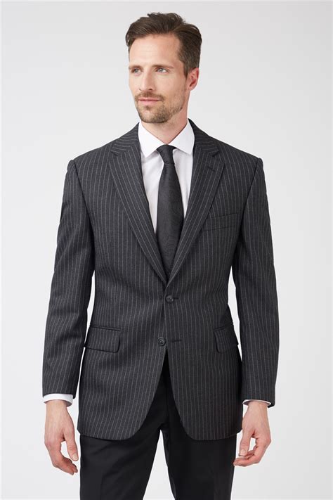 The Label Grey Pinstripe Suit Jacket